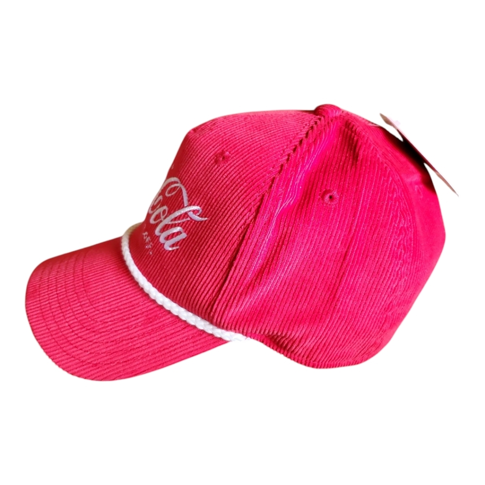 Coca Cola corduroy snapback cap hat MAD Engine red NWT NEW - Picture 2 of 4